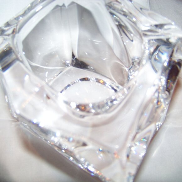 Vintage Sign Daum France Crystal Sculpture Bowl Trinket Holder or Display Piece - Picture 9 of 16